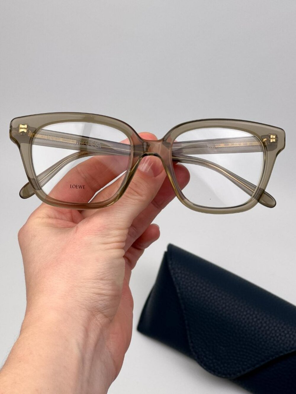 Loewe SLIM Women Eyeglasses – Dark Green Square Frame (LW50083I 096)
